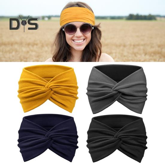 4 bucăți bentită elastică moale, cu design bun cu nod elastic, bandă de păr, culoare solidă, elastică, lavabilă, accesoriu de păr