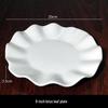 Tianyajing 8-Inch White Ceramic Lotus Leaf Dinner Plates, Set of 2