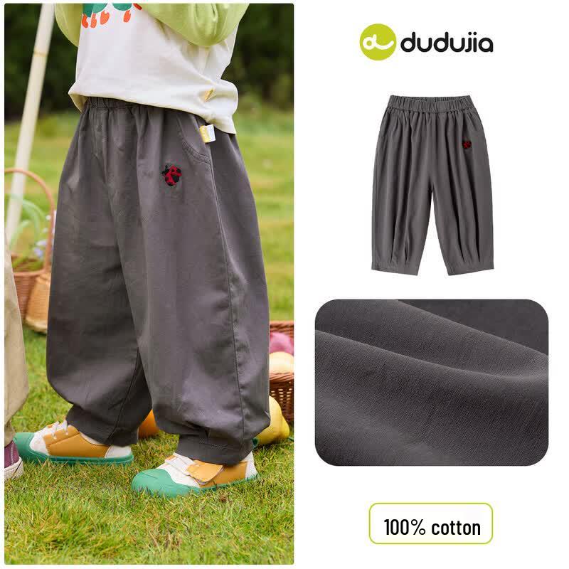 Dudu Family Kids Pure Cotton Loose Cargo Pants 100
