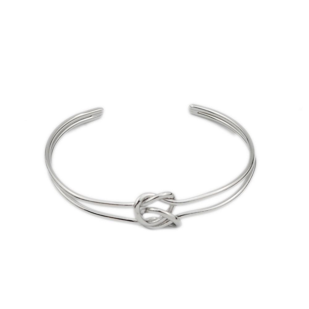 European-Style Double-Layer Heart Knot Bracelet for Women, KC Gold Pure Copper Jewelry, Trendy Hand Accessory