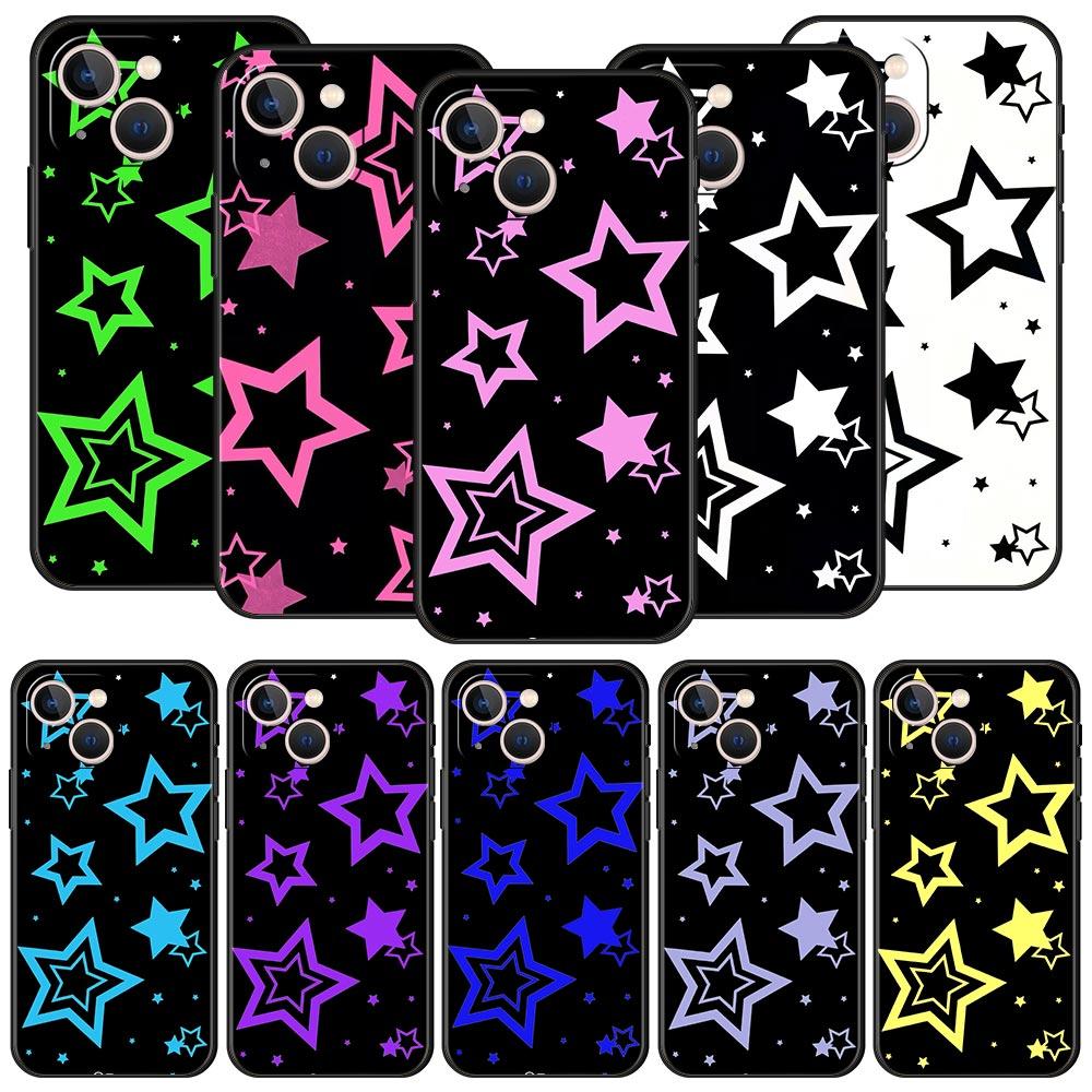 Style Stars Pattern Phone Case For iPhone 17 16E 15 16 14 13 12 11 Pro Max 7 8 Plus Soft TPU Back Cover