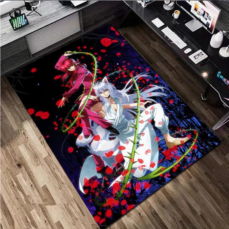 Yu Yu Hakusho Carpet Office Decorative Carpet For Living Room Bedroom Door Mat Floor Rug Computer Chair Area Rug