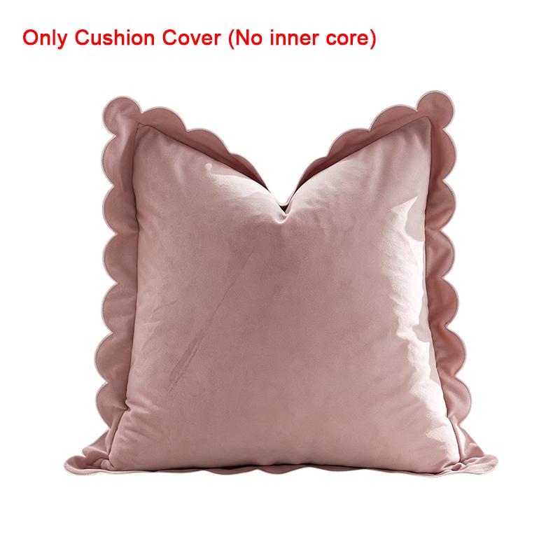 1PC Case Soft Accent Cozy Sham Elegant Cushion Cover Ruffled Pillow Solid Scalloped Edge Multiple colors