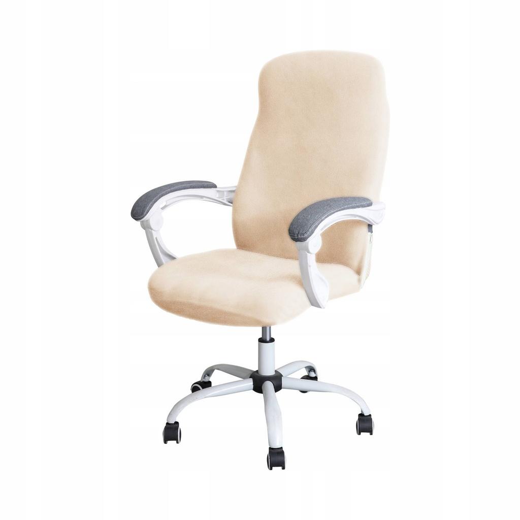 Cover For Swivel Chair, Cream Velvet, Office Chair