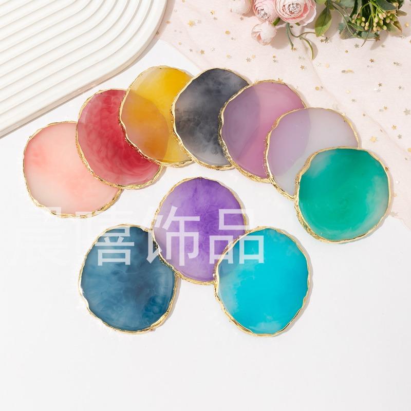 Nail Art Color Palette Resin Agate Gold Border Color Palette Nail Art Display Board Color Palette Resin Nail Art Color Palette