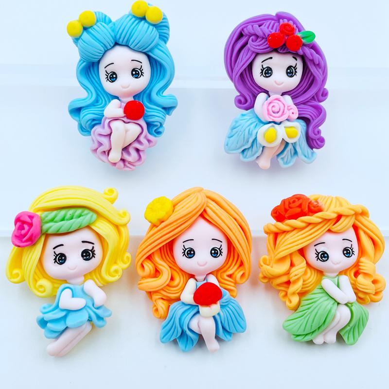 5Pcs New Kawaii Cute Cartoon Princess Series Flat Back Resin Cabochons Scrapbooking Diy Jewelry Craft Decoration Accessorie A55