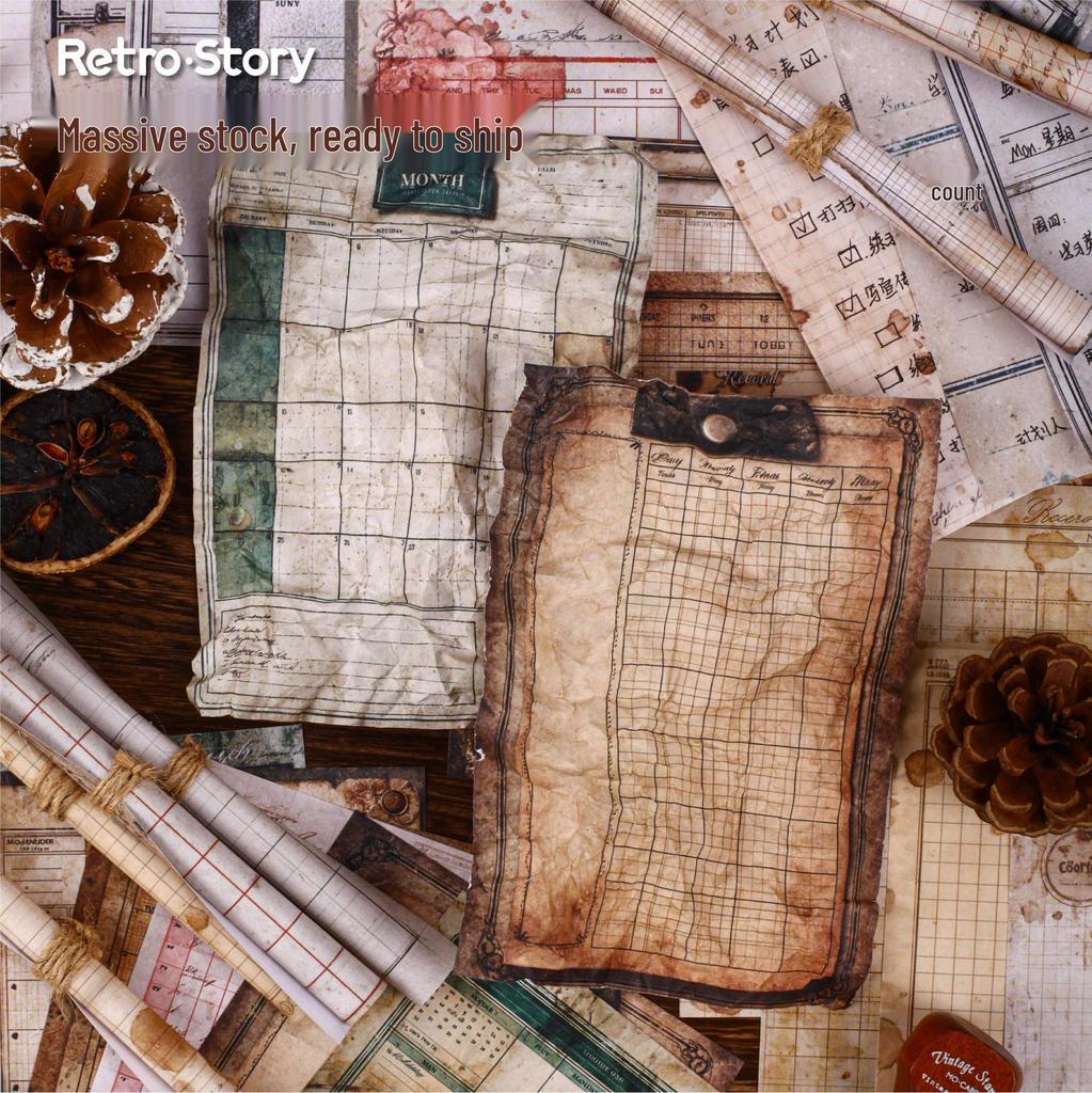 RetroStory Journal Base: 6 Style Collage Paper Pack (30 Sheets)