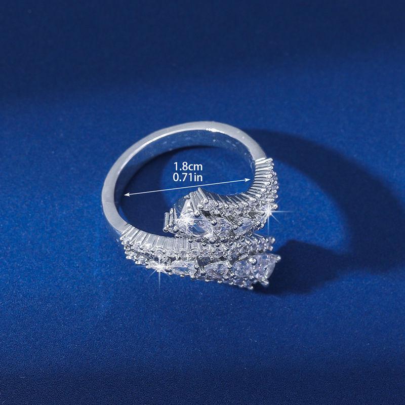 Stilvoller offener Ring mit Vollbesatz aus Diamanten, nicht verblassendem, einzigartigem Design