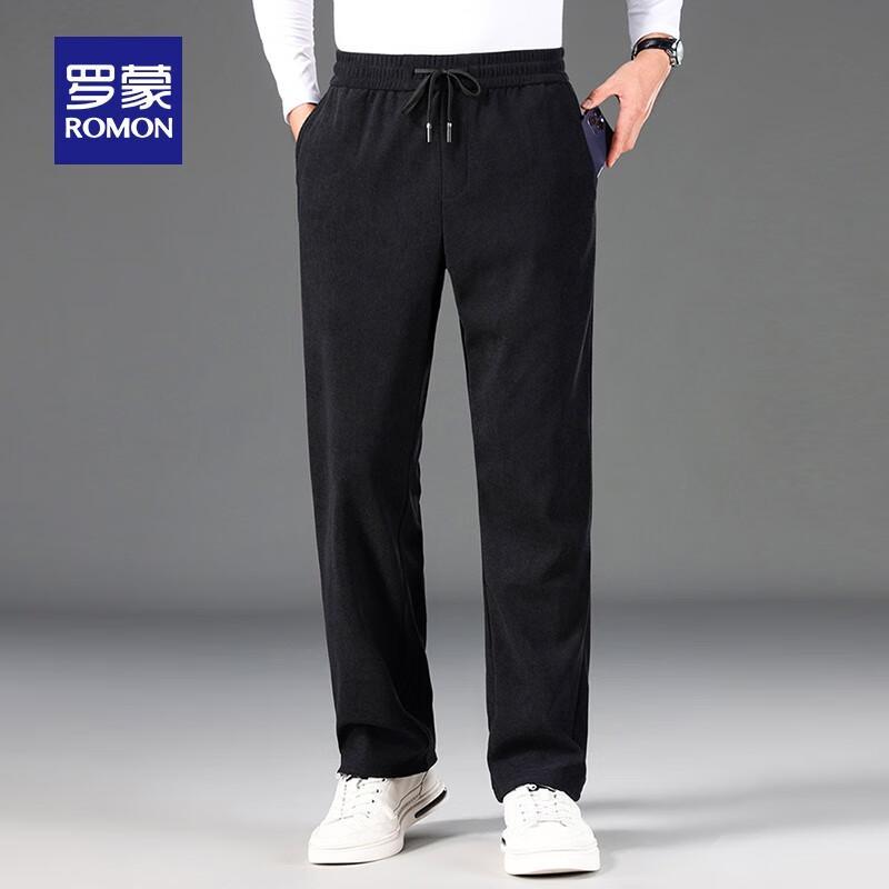 

Romon Men s Corduroy Fleece-Lined Straight-Leg Casual Pants 4XL