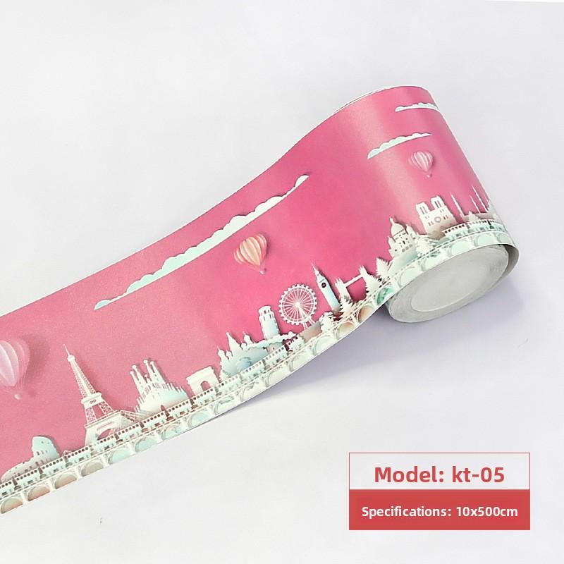 Bathroom Waist Line Sticker Self-adhesive Waterproof Living Room Bedroom Kitchen Skirting Line Tile Sticker Pvc Wallpaper Decorative Wall Sticker