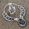 Black Rutile Gemstone Handmade 925 Sterling Silver Jewelry Necklace 18" KKG-434
