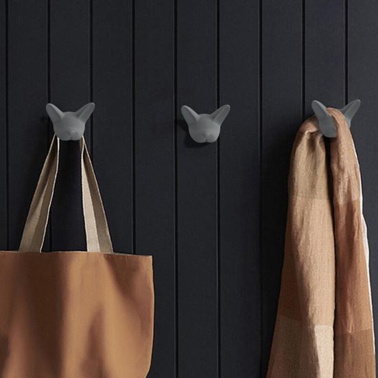 Haczyk ścienny Buldog Francuski Haczyk na płaszcze z głową buldoga 3D Dekoracyjny wieszak na klucze Montowany na ścianie Haczyk dla psa do przedpokoju sypialni