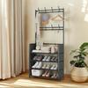 Simple Shoe Rack Multi-Layer Metal Dustproof Storage Multi Functional Shoe Hat Rack Modern Rust Proof Space Saving Shoe Hat Rack