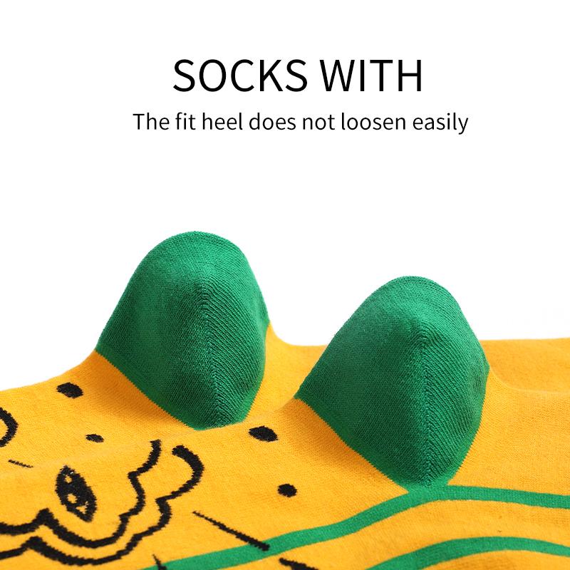 5Pairs Mens Fun Dress Socks Pattern Funny Socks Pack Colorful Striped Combed Cotton Novelty Socks Cool Breathable Casual Socks