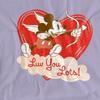 Disney Womens/Ladies Luv You Lots! Mickey Mouse Vintage Valentine`s Day T-Shirt