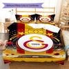 Black Gold Starry Stadium Football Print Duvet Cover Set, 3Pcs Bedding Set with 2 Pillowcases for Bedroom Decor