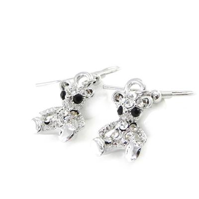[G7926] - Silver White 'Teddy' Earrings