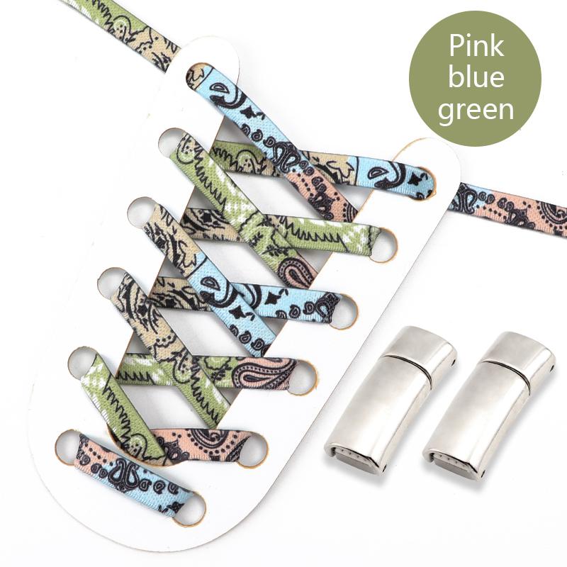 1 Pair Flat Shoe Laces Magnetic Metal Lock Elastic Shoelaces Colour Precision Compilation Lazy Shoelace For Sneakers Shoestring