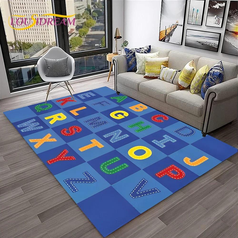 Alphabet ABC Early Education Cartoon Children Crawling Carpet Rug for Bedroom Living Room Sofa Decoration,Large Decor Floor Mat
