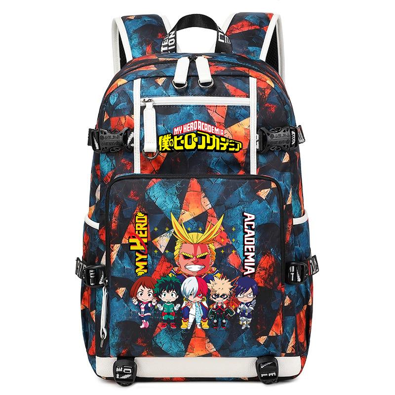 My Hero Academia Printed Rucksack Large Capacity School Bag Outdoor Book Backpack for Boys Girls Teens