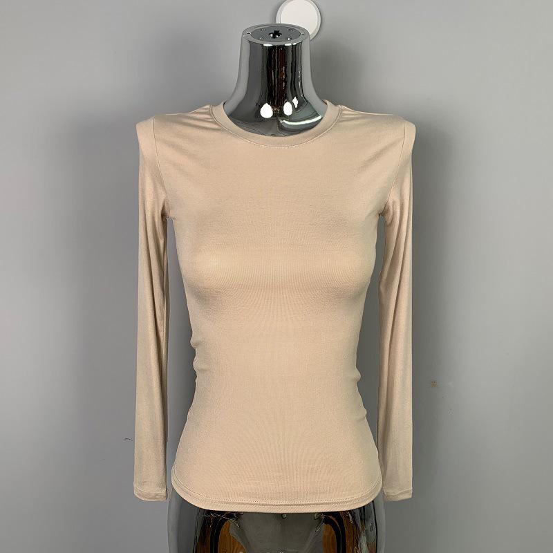 Korean Dongdaemun Slimming Long-Sleeve Figure-Flattering Women's Base Layer Top with Same-Day Delivery