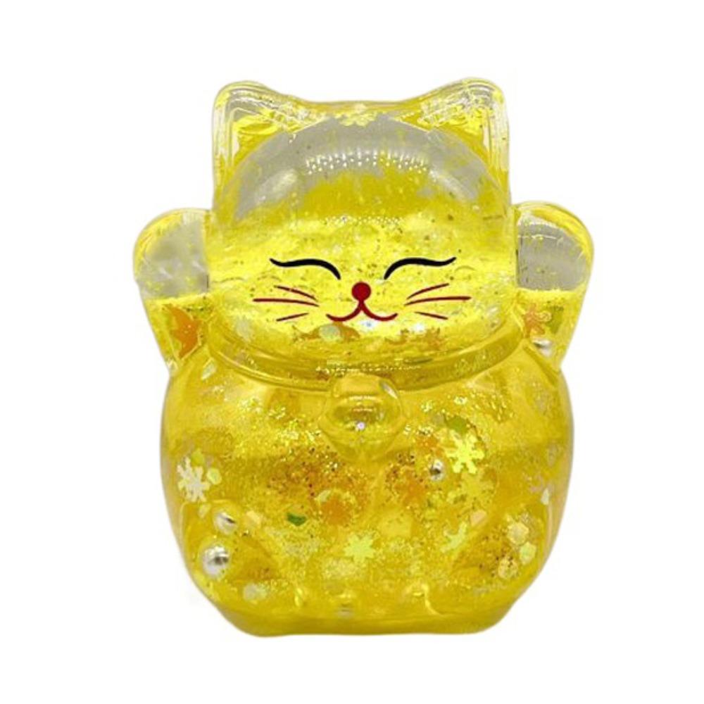 

Nagaya Fortune Cat Jewelry Doll Desktop Ornaments Cute Cartoon Cat Model Toy Gifts жовтий