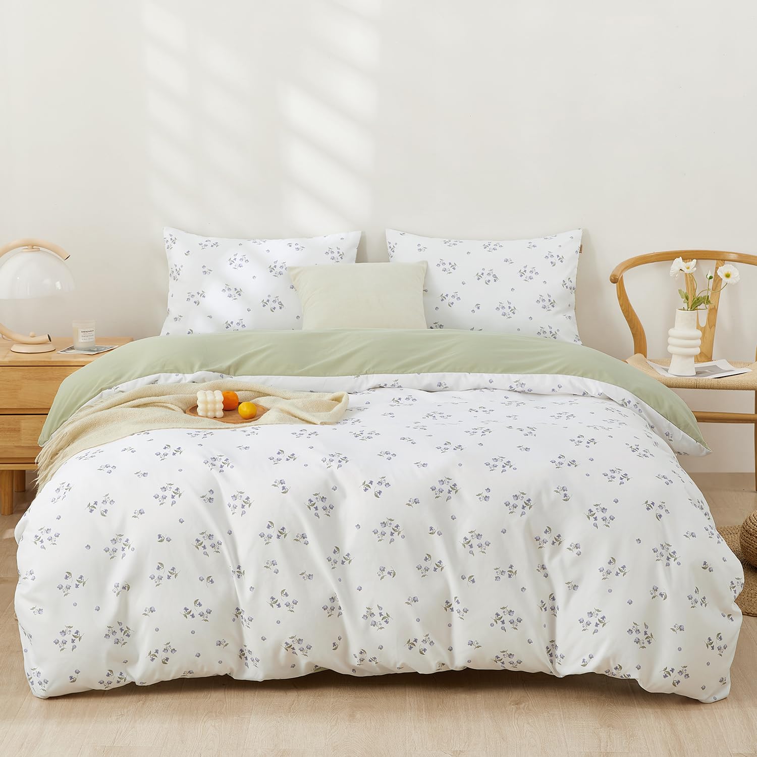 

SAPHREAS Постельное белье Пододеяльник Подходит для кроватей и Персиковая кожа Натяжной Подходит для всех сезонов Набор из 4 предметов, Набор, Футоны в западном стиле в японском стиле,