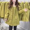 2025 Autumn/Winter Faux Lambswool Korean Double-Breasted Mid-Length Women's Fashion Coat