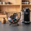 Storage Rack Durable Iron Coffee Capsule Storage Rack Hollow Design Space-Saving Strong Capacity Organizer for Home Kitchen
