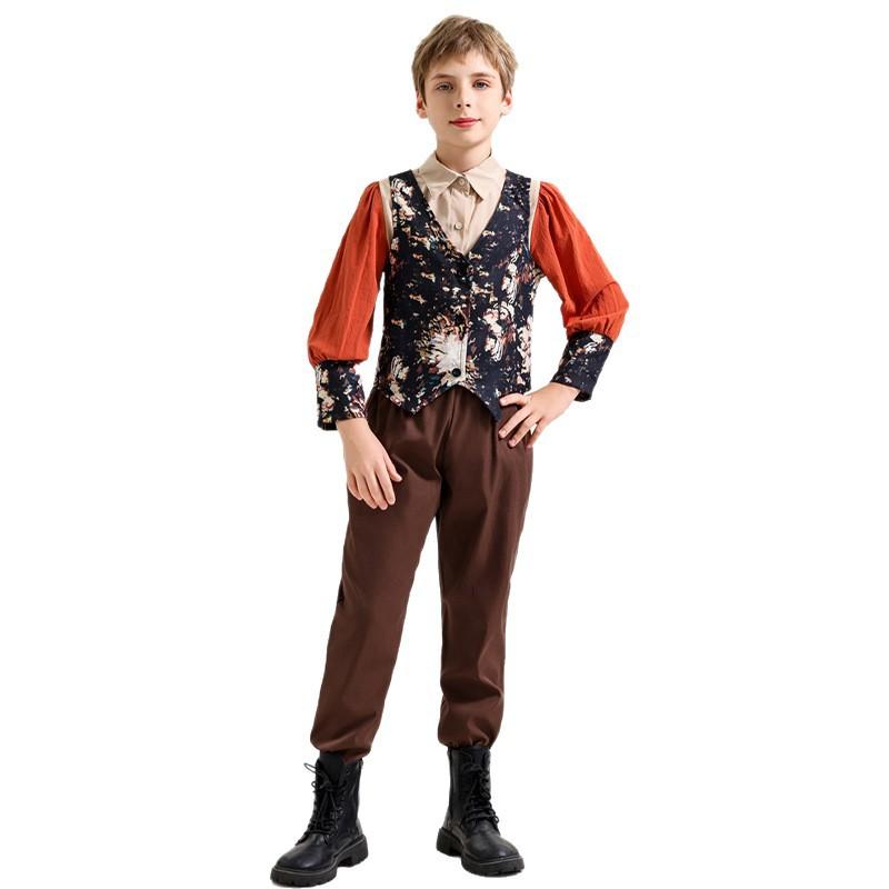 Halloween new European medieval retro Victorian little boy and girl stage performance costumes