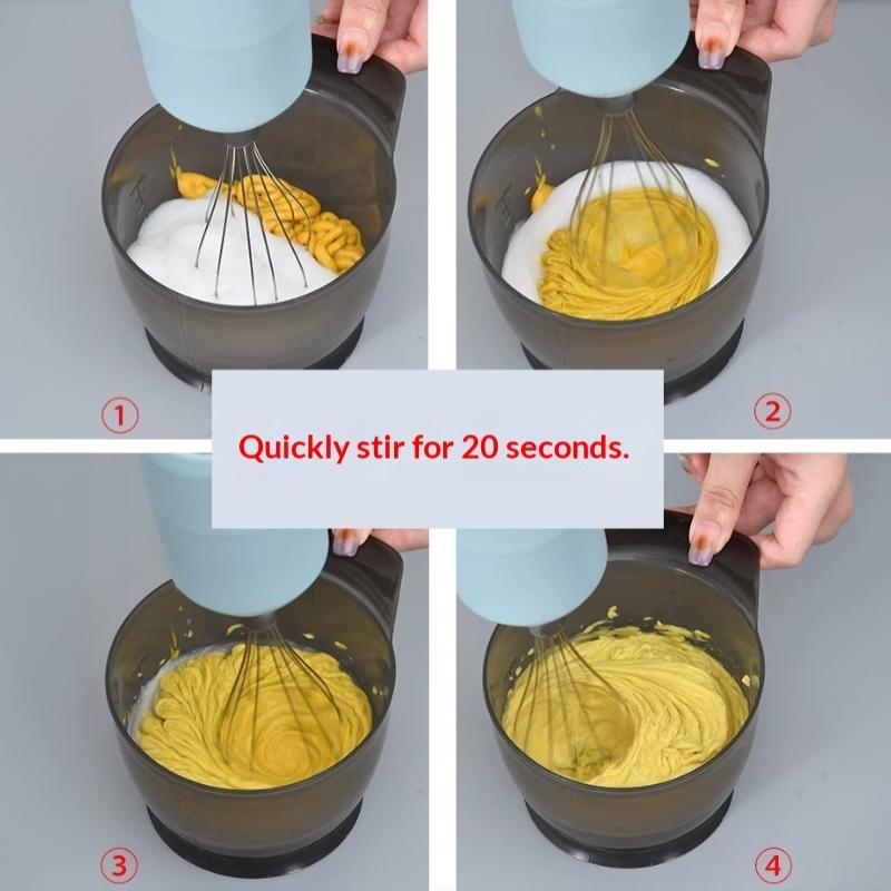 Portable Cordless Electric Egg Beater USB Rechargeable Detachable Whisk for Home Baking Gift for Baking Lovers