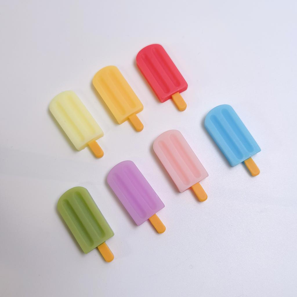 100Pcs 3D Ice Lolly Flatback Resin Charms Colorful No Hole Beads for DIY Scrapbooking Phone Case Hair Clips Craft Jewelry Making