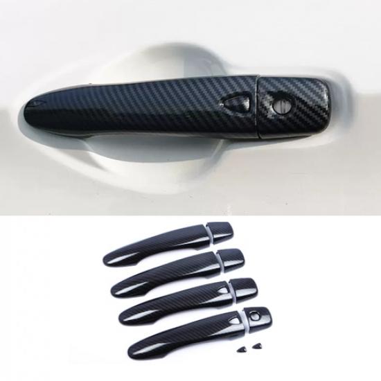 Carbon Fiber Front Car Door Handles Cover Trim 10pcs For Nissan Versa -2024