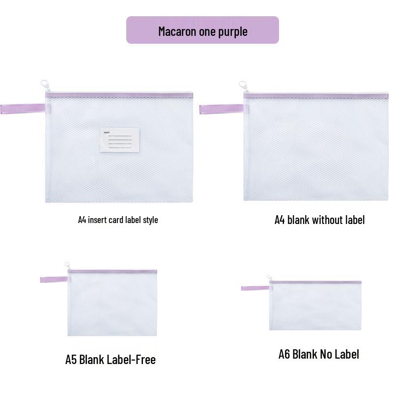 PVC Document Bag with Handle, Waterproof Transparent File Bag for Office or Student Use, Customizable with Logo A6 Blank фиолетовый