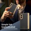 Electroplated Leather Phone Case For Samsung Galaxy Z Fold 8 Wide 5G Z Fold 8 5G Hinge Protective Glass Screen Protector Cover