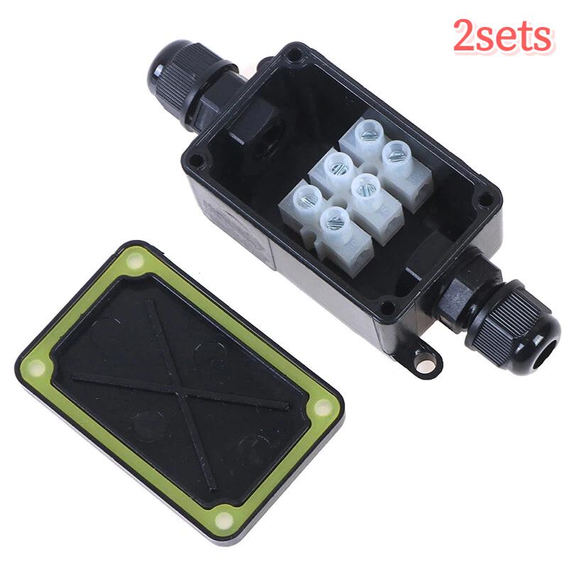 1/2sets 450V 2Way IP66 Outdoor Waterproof Cable Connector Junction Box With Terminal