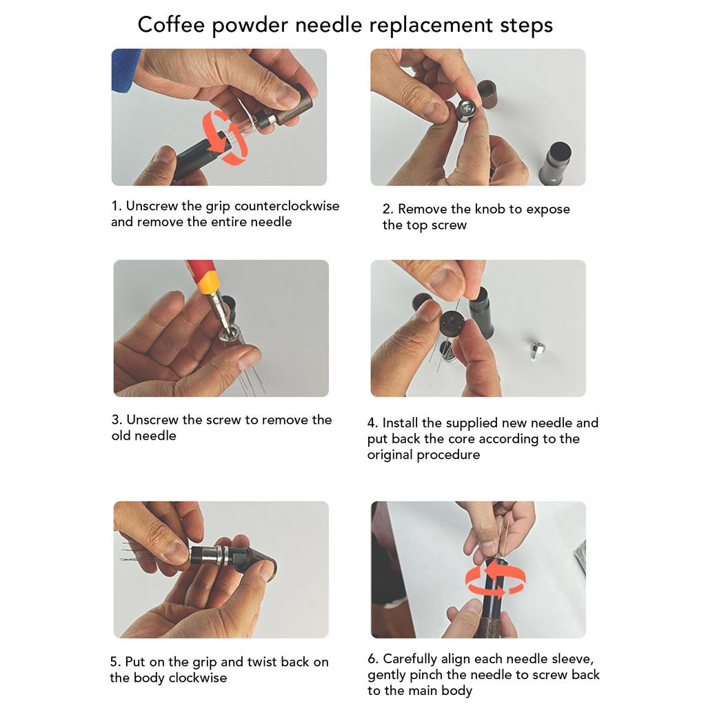 Needle Type Coffee Distributor Magnetic Storage Pressing Retractable Needle Coffee Powder Stirrer Distribution Tool for Coffee Making
