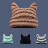 Crochet Knitted Hat Devil Horn Hat Beanie Skullies Beanie Winter Warm Funny Hat Halloween Party Cosplay Party Favors