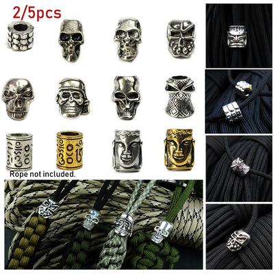 Parts Metal Charms Skull Paracord Beads Knife Lanyards Decoration Paracord Bracelet Accessories