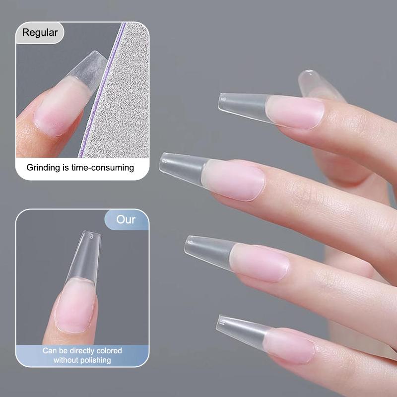 100Pcs/Box Xs/S/M Fake Nails No Polishing No Trace Press On Nails Clear Artificial Thin Nail Tips For Nail Extension Home Diy