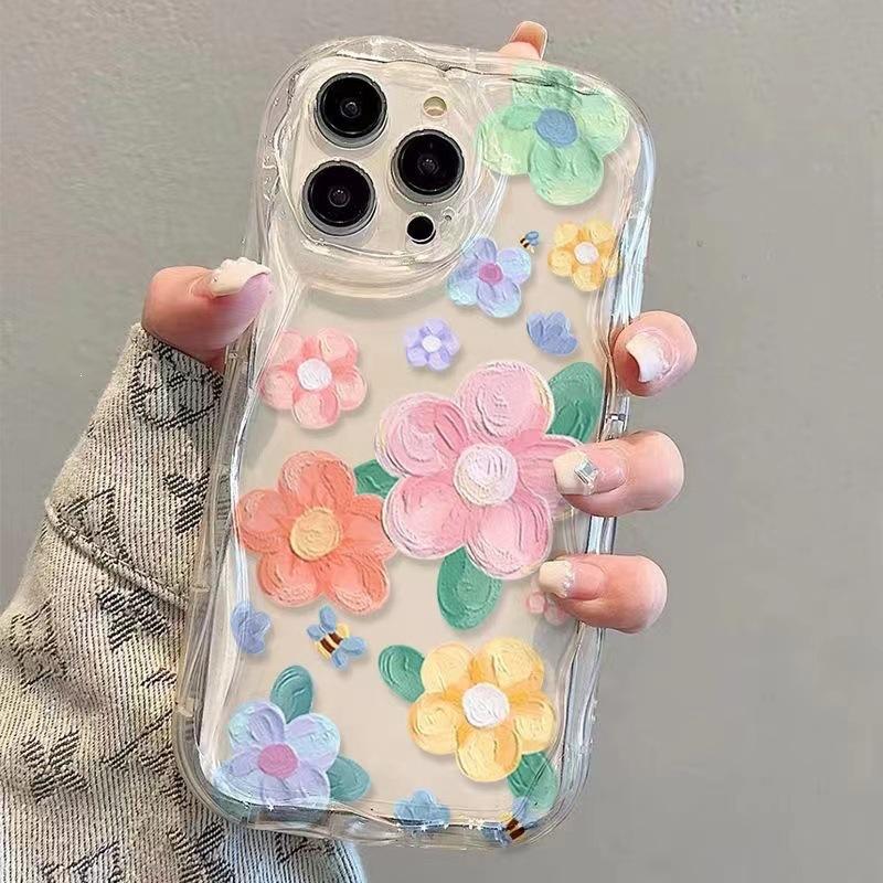 Oil Painting Colorful Flowers for 15promax iPhone Case iPhone14Pro Beautiful 13promax Soft X