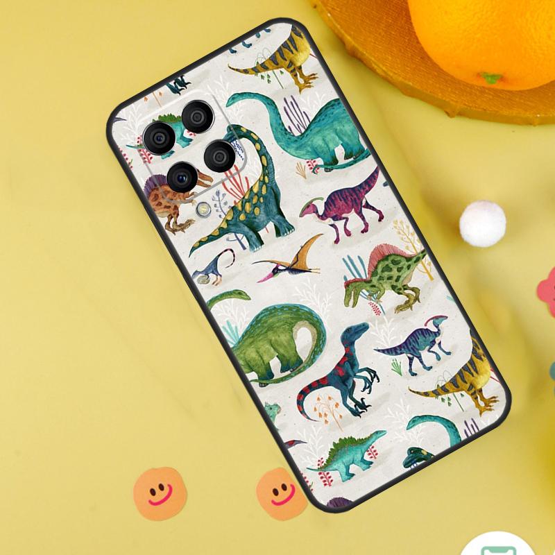 Cute Dino Dinosaur For Samsung Galaxy M11 M12 M13 M14 M15 M34 M54 M55 M33 M53 M31 M51 M30s M32 M52 M20 Case