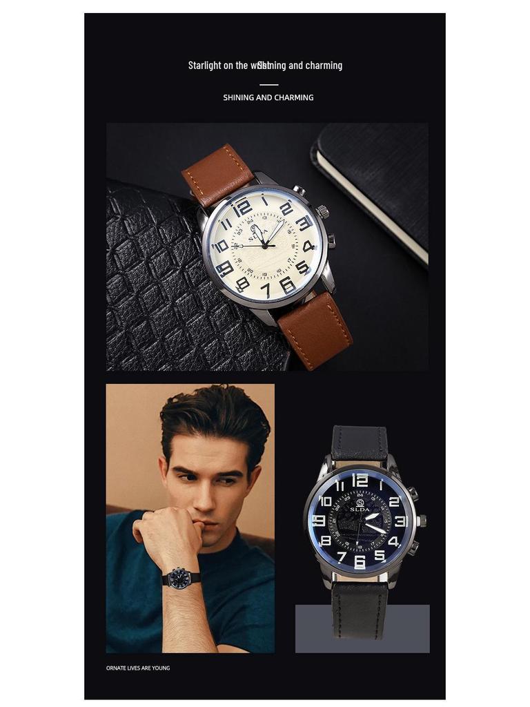 Men’s Retro Digital Quartz Watch: Fashionable Business Belt & Casual Style for Students