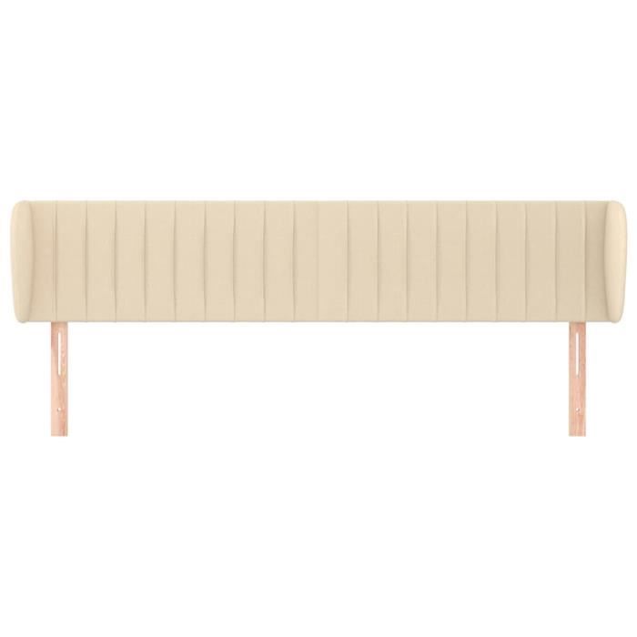 VidaXL Tête de lit avec oreilles Crème 203x23x78-88 cm Tissu3117409