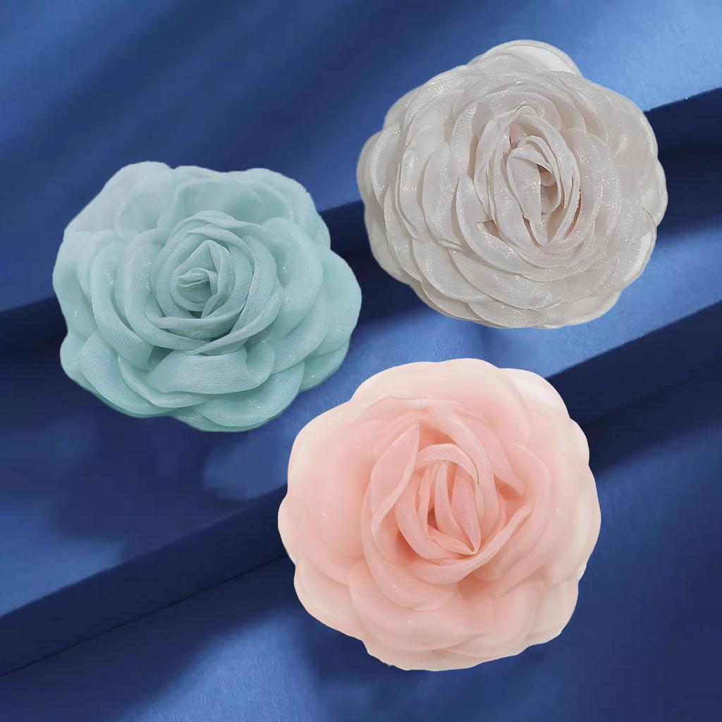 Franskt Silkesgarn Kamelia Brosch Temperament Liten Doft Tredimensionell Simulering Blomma Nål Mode Kläder Med Accessoarer Kvinnor