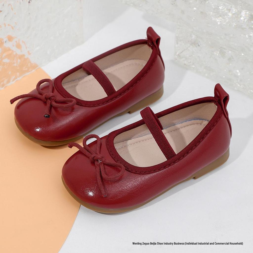 2025 Girls' Silver Leather Princess Shoes: Soft Sole, Spring/Autumn Style for Little Girls