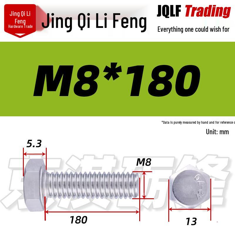 201 Stainless Steel Hex Head Full Thread Bolt: Wear & Corrosion Resistant, M4-M14 for Aerospace Machinery