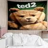 Cartoon Teddy Bear Ted Tapestry for Bedroom Aesthetic Classroom Tapestries Wall Hanging for Living Room Dorm Office,Ideal Creative Gift