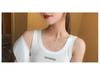 Korean Ribbed Slim Fit Letter Patch Tank Top for Women - Sleeveless Sports Camisole
