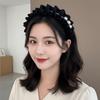 Rhinestone Black Hairband Cloth Wrinkle Headband Luxury Women Hair Hoop  Daily